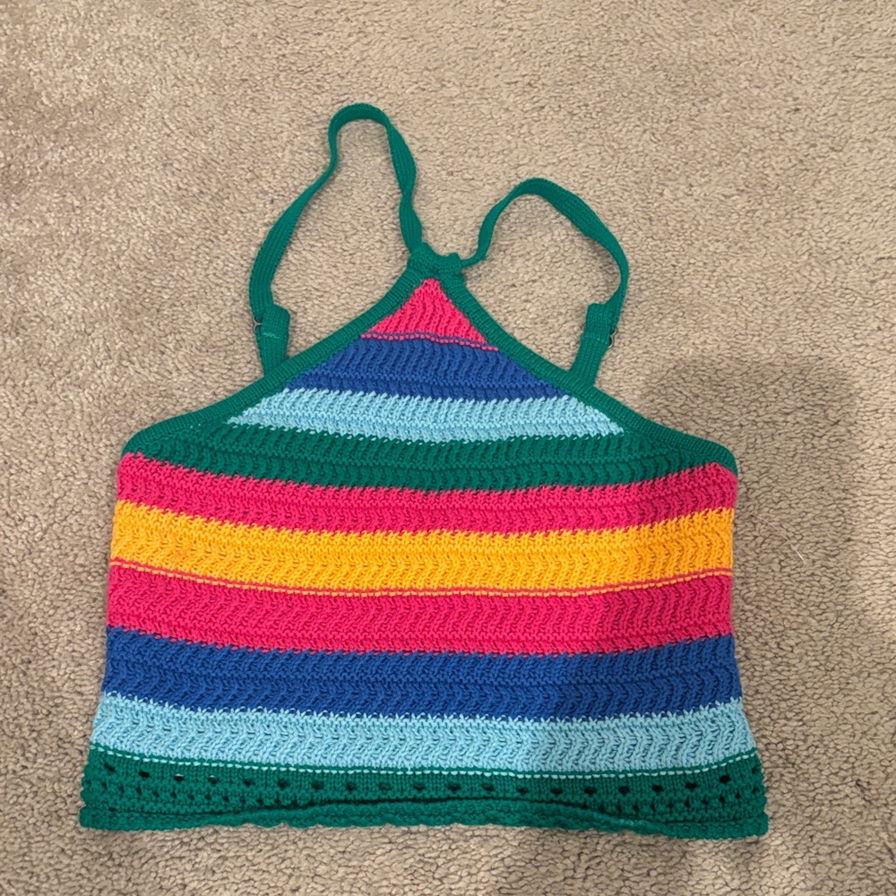 Hollister Multicolor Striped Halter Top